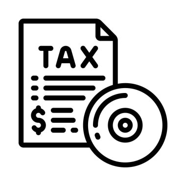 vergi belgesi simgesi beyaz arkaplanda izole edildi. vergi sembolü vektör stoku.