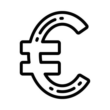 Euro Para ikonu. vektör düz illüstrasyon.      