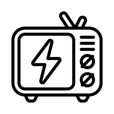 Elektrik TV web simgesi vektör illüstrasyonu