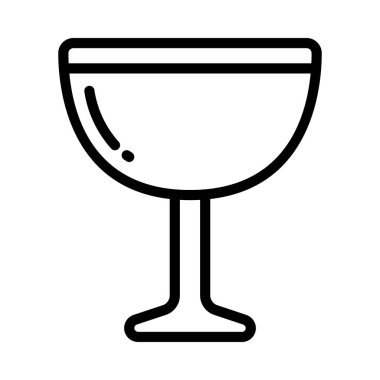 Yuvarlak Kokteyl Cam Web ikonu vektör çizimi