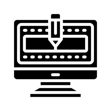 Video simgesi vektör ana hatlarını düzenle   