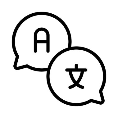 Çeviri İletileri simgesi tasarım vektörü illüstrasyonu 