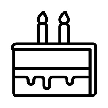 Pasta dilimi düz simgesi, vektör illüstrasyonu 