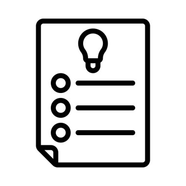  Fikir Listesi simgesi, vektör illüstrasyonu                                             