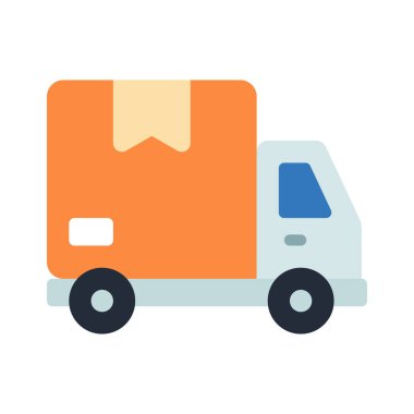 dağıtım kamyonu ikonu vektör çizimi