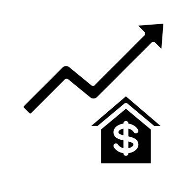 Konut Maliyeti Ağ ikonu vektör resimlemesini Arttır