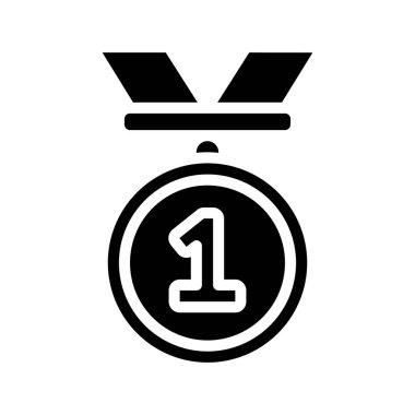 Bir Numaralı Madalya web simgesi vektör çizimi