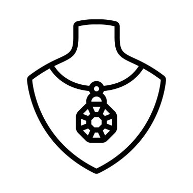 Gem Kolye simgesi tasarım vektörü illüstrasyonu 