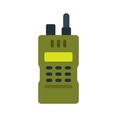 Telsiz Talkie vektör çizimi, düz tasarım.     
