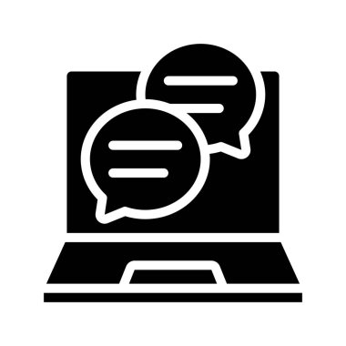 Laptop Mesajlaşma simgesi, vektör illüstrasyonu 