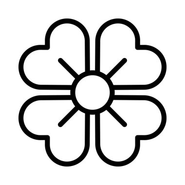 Yonca yaprak ikonu vektör illüstrasyonu 