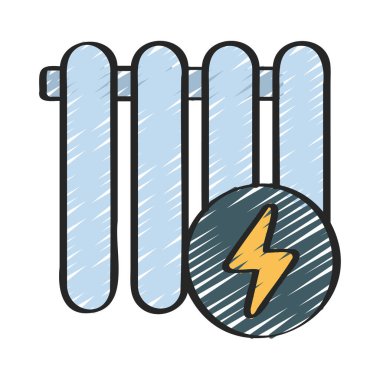 Elektrikli Radyatör Web simgesi vektör çizimi