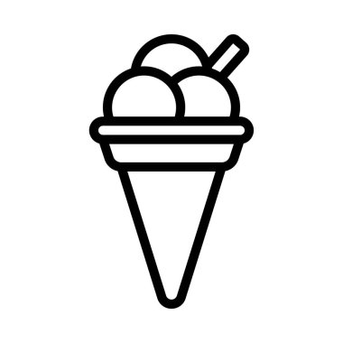 Dondurma Konisi Web simgesi vektör illüstrasyonu
