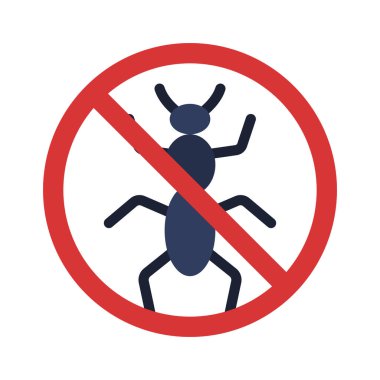 Karınca yassı simgesi yok, vektör illüstrasyonu 