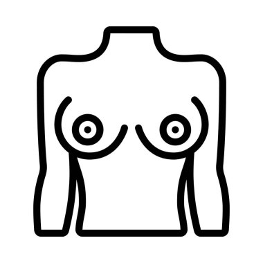 Dişi Vücut Web simgesi düz tasarım, vektör illüstrasyonu