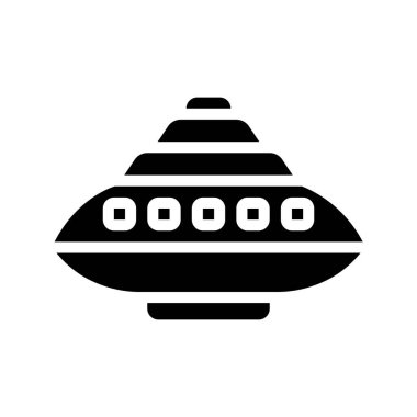 Uçan daire simgesi, vektör illüstrasyonu basit tasarım