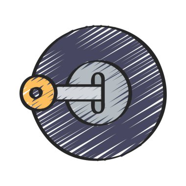 Yuvarlak Kilit web simgesi çiziminin kilidini aç