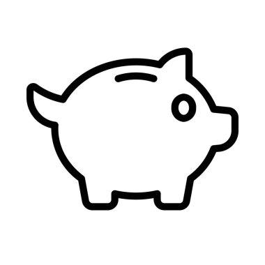 Piggy Bank Tasarruf ikonu vektör çizimi 