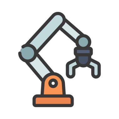 robotik kol simgesi, vektör illüstrasyonu, tasarım konsepti          