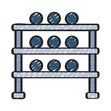 Dumbbell Stand web simgesi vektör çizimi