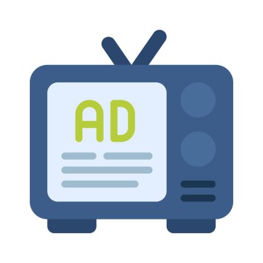 TV ekran simgesi, vektör illüstrasyonu basit tasarım