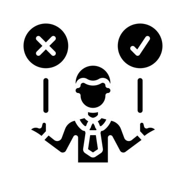 Karar Yapıcı web simgesi vektör illüstrasyonu