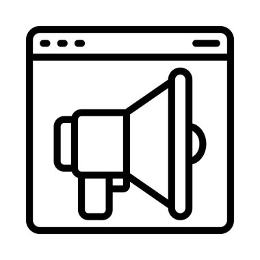 Web sitesi pazarlama simgesi, vektör illüstrasyonu basit tasarım