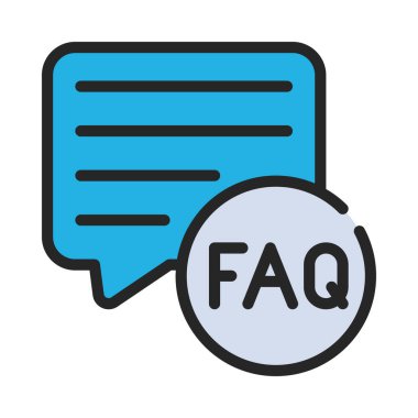 SSS İleti Bubble ikon vektör çizimi 