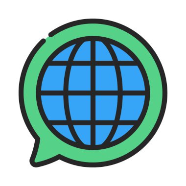 İnternet ileti simgesi, vektör illüstrasyonu 