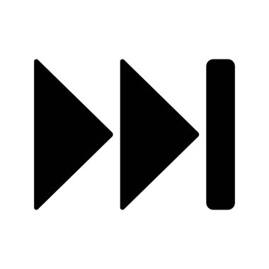 Beyaz arkaplanda izole edilmiş web tasarımı için hızlı ileri vektör simgesi