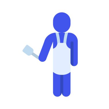 Şef Kişi yassı simgesi, vektör illüstrasyonu 