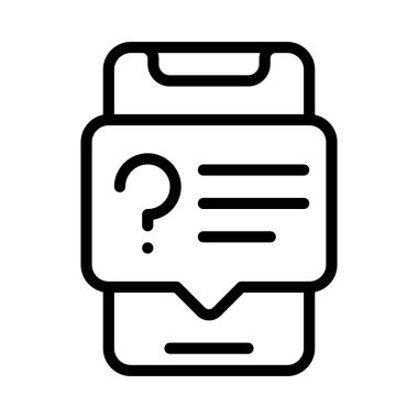 Soru İleti Web simgesi vektör illüstrasyonu