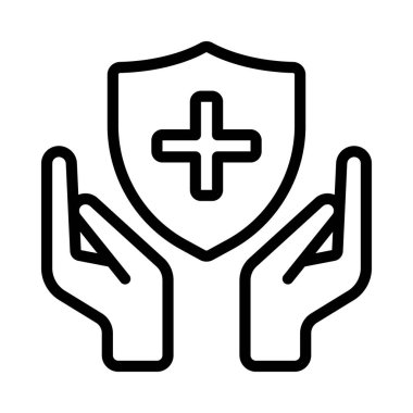 Sağlık Sigortası Web simgesi vektör illüstrasyonu