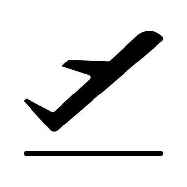 Uçak Ayrılma simgesi, vektör illüstrasyonu