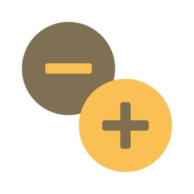 Artı ve Eksi Web simgesi vektör illüstrasyonu