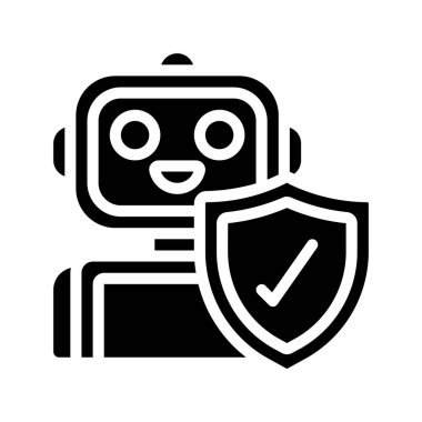 Robot simgesi, vektör illüstrasyonu basit tasarım