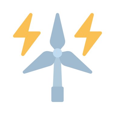 Rüzgar güç türbini. Web simgesi basit illüstrasyon         