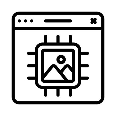 Ai Sanat Web Sitesi Web simgesi vektör illüstrasyonu