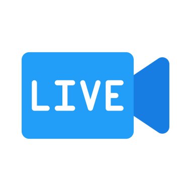 Canlı Video Web ikonu vektör illüstrasyonu