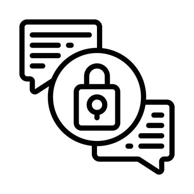 İleti Şifreleme simgesi, vektör çizimi 