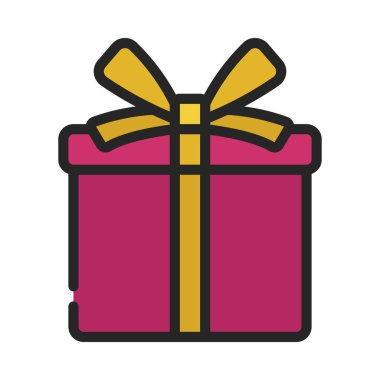 hediye kutusu simgesi, vektör illüstrasyonu
