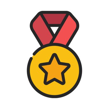 Yıldız Madalyası Vektör Simgesi Tasarımı