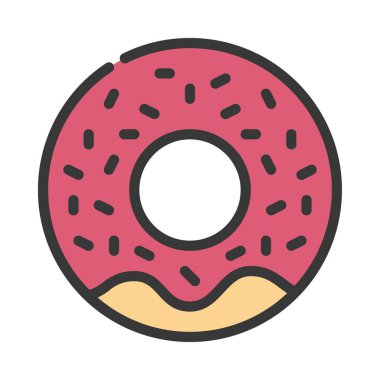 donut vektörü ince çizgi simgesi