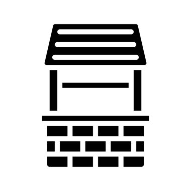 Su Kuyusu Web ikonu vektör illüstrasyonu 