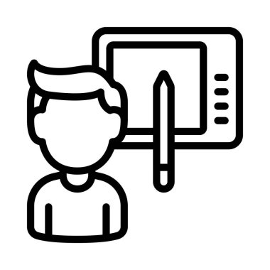 Dijital Sanatçı Web simgesi vektör illüstrasyonu