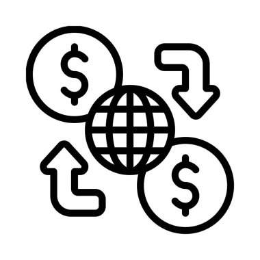 Para Aktarımı web simgesi vektör çizimi