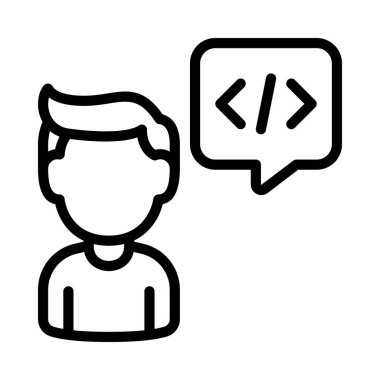 Programcı Adam simge vektör illüstrasyon tasarımı