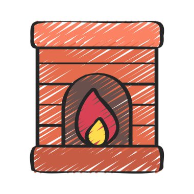 Şömine simgesi vektör illüstrasyon tasarımı