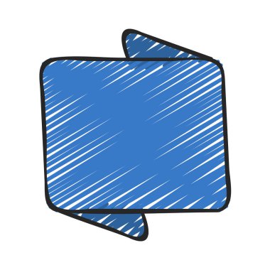 Katlanmış Kare Kurdele Web simgesi, vektör illüstrasyonu         