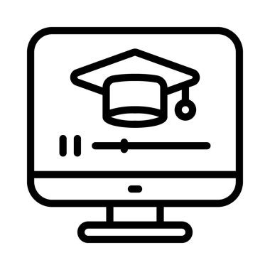 Çevrimiçi Pist Bilgisayar simgesi, vektör illüstrasyonu 